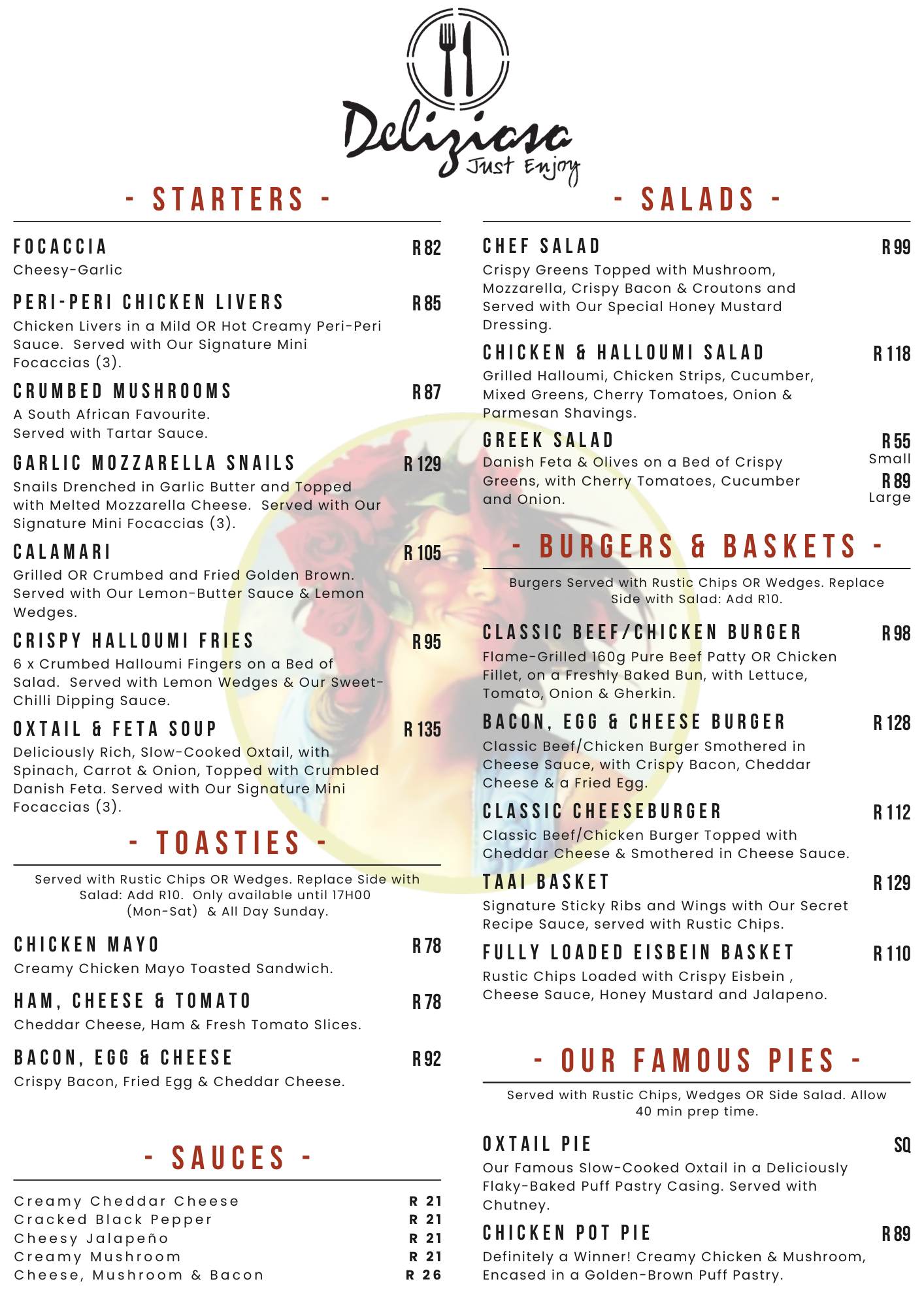 A4 8 Sep '25 - Delizioso NEW Menu pg1